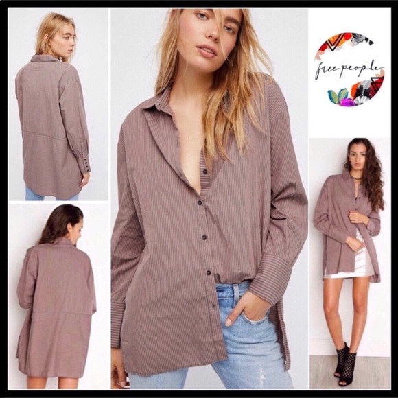 Free People Tops - FREE PEOPLE BUTTON DOWN TUNIC SHIRT